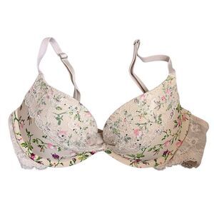 Victoria's Secret Floral Rhinestone Sexy Padded Demi Push-Up Bra, Pristine